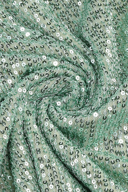 Barron Halter Sequin Embellished Maxi Dress In Green