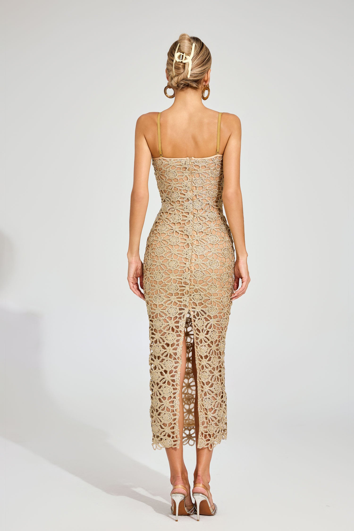 Evyra Slip Maxi Dress In Champagne