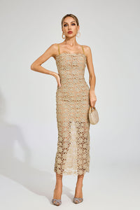 Evyra Slip Maxi Dress In Champagne