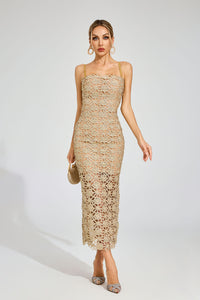 Evyra Slip Maxi Dress In Champagne