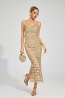 Evyra Slip Maxi Dress In Champagne