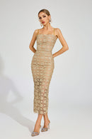 Evyra Slip Maxi Dress In Champagne