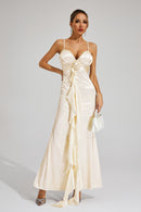 Almira Champagne Slip Maxi Dress