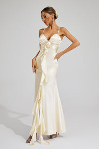 Almira Champagne Slip Maxi Dress