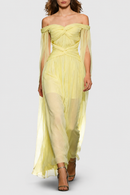 Cesia Off Shoulder Chiffon Maxi Dress