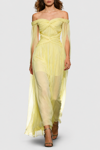 Cesia Off Shoulder Chiffon Maxi Dress