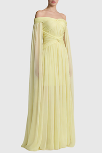 Cesia Off Shoulder Chiffon Maxi Dress