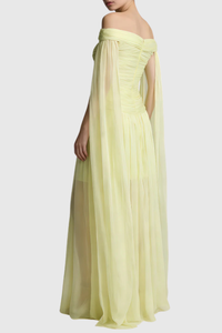 Cesia Off Shoulder Chiffon Maxi Dress