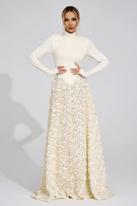 Marevix Ivory Floral Maxi Dress