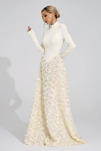 Marevix Ivory Floral Maxi Dress