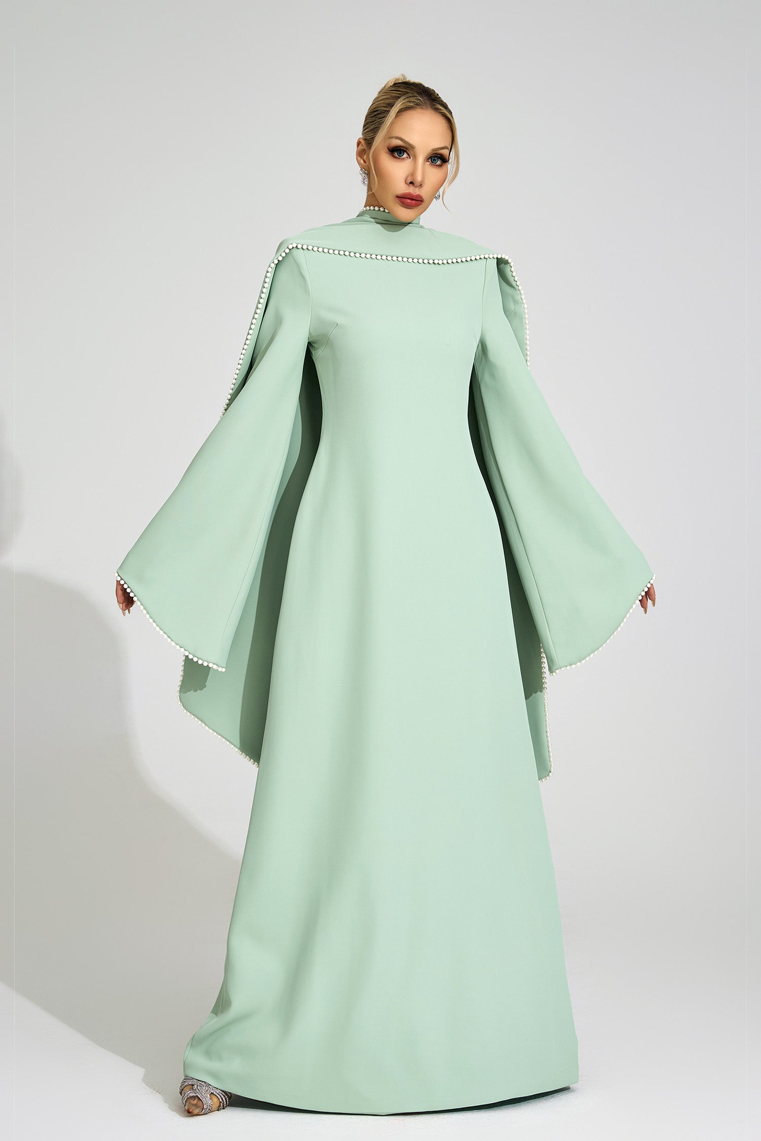 Jasmor Green Scarf Maxi Dress
