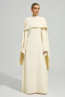 Jasmor Light Yellow Scarf Maxi Dress