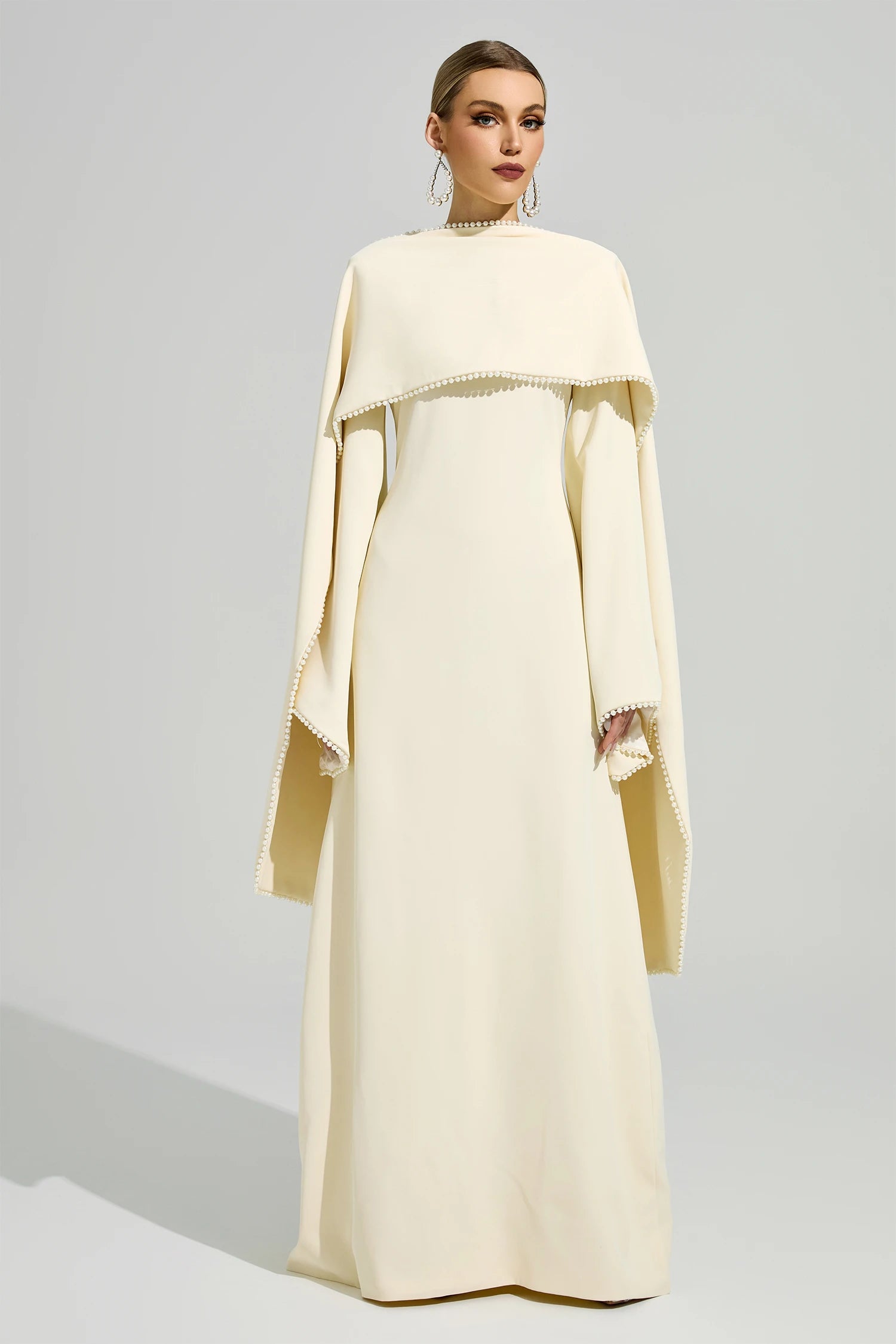 Jasmor Light Yellow Scarf Maxi Dress