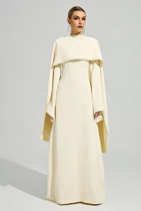 Jasmor Light Yellow Scarf Maxi Dress
