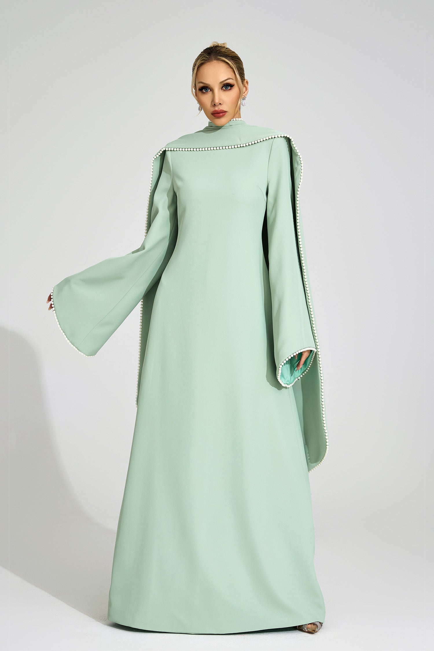 Jasmor Green Scarf Maxi Dress