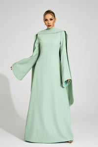 Jasmor Green Scarf Maxi Dress