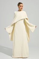 Jasmor Light Yellow Scarf Maxi Dress