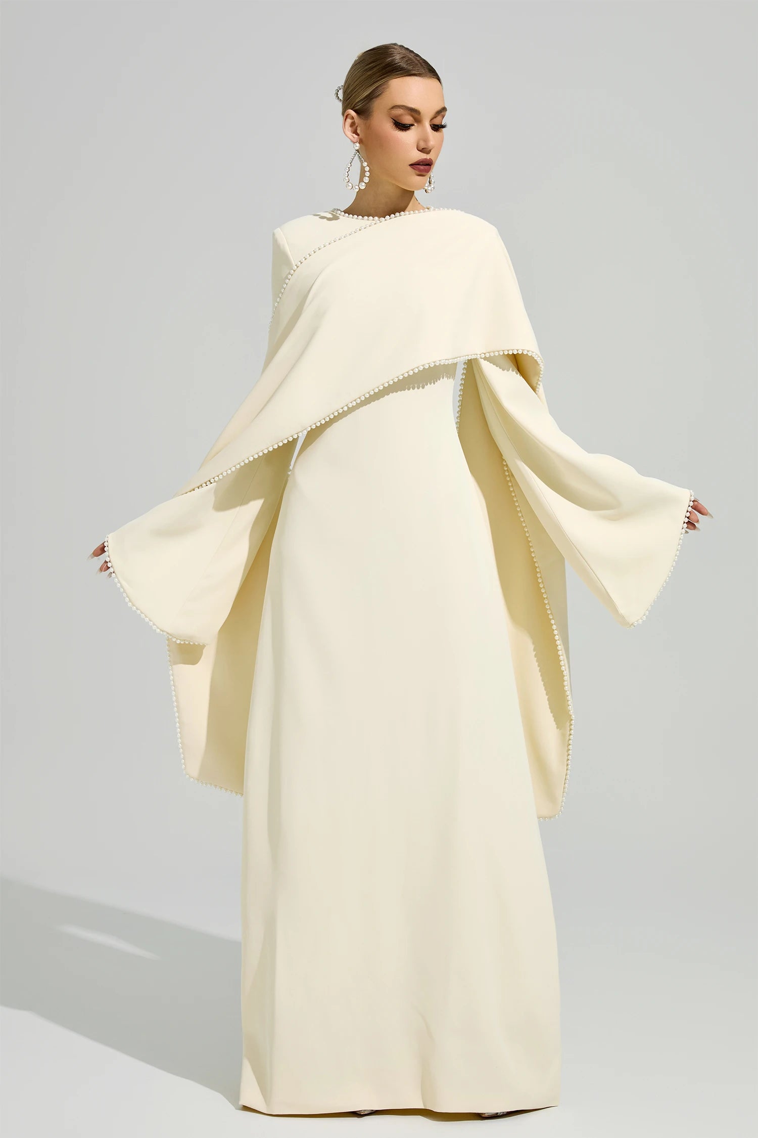 Jasmor Light Yellow Scarf Maxi Dress