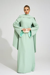 Jasmor Green Scarf Maxi Dress