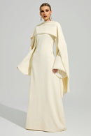 Jasmor Light Yellow Scarf Maxi Dress