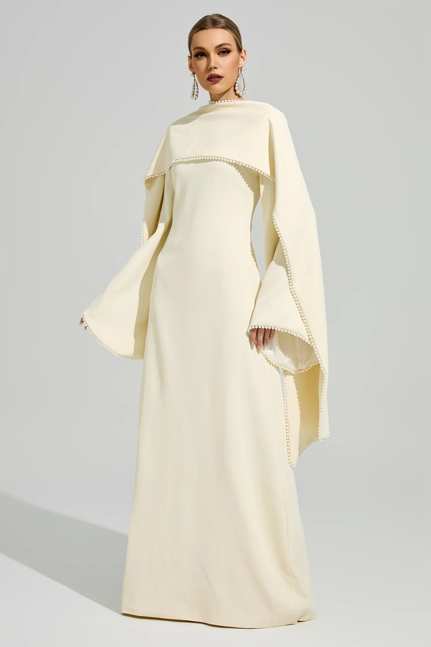 Jasmor Light Yellow Scarf Maxi Dress
