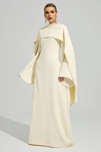 Jasmor Light Yellow Scarf Maxi Dress