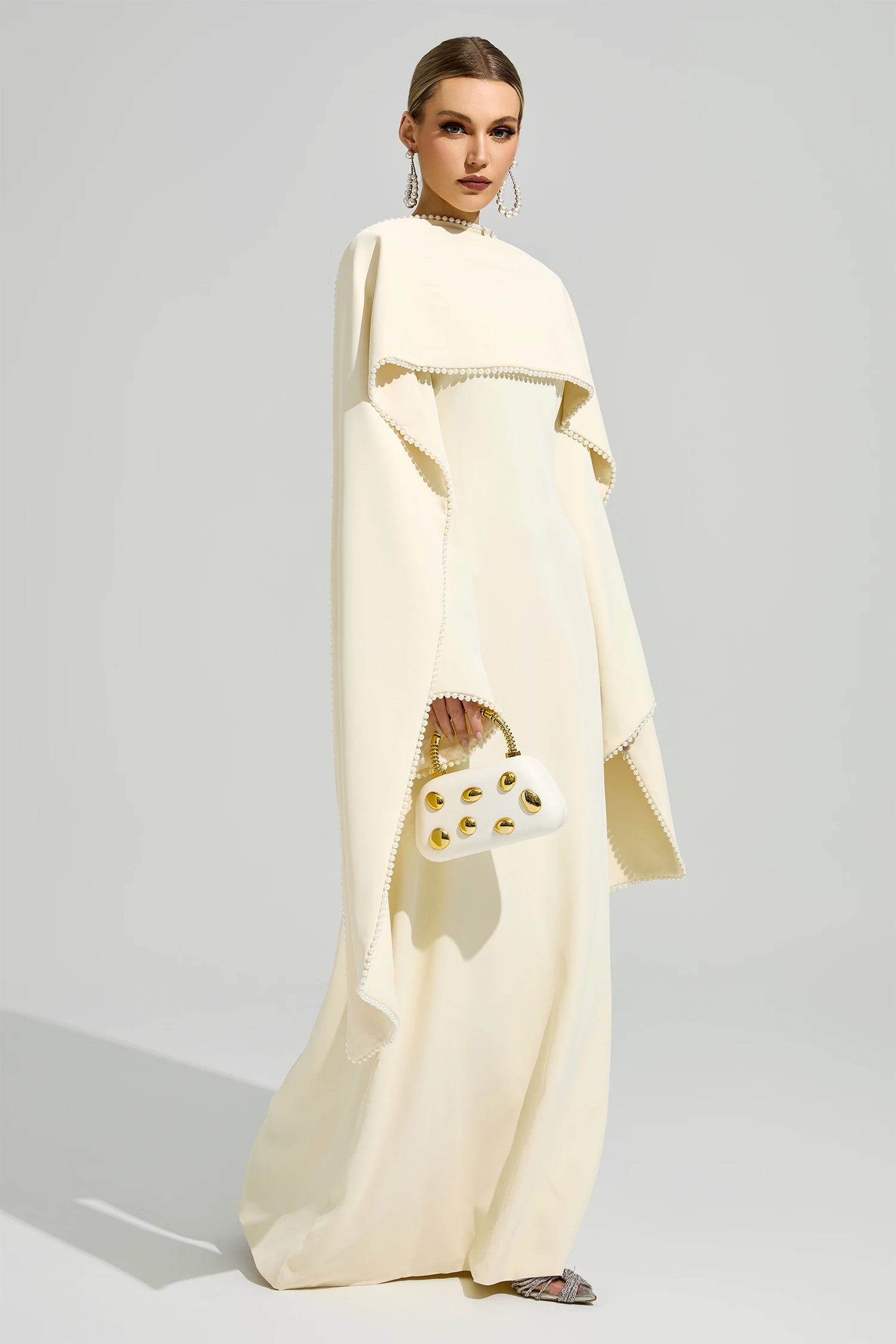 Jasmor Light Yellow Scarf Maxi Dress