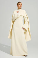Jasmor Light Yellow Scarf Maxi Dress