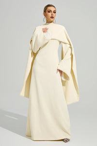 Jasmor Light Yellow Scarf Maxi Dress