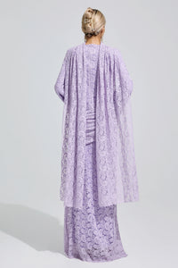 Zunareth Purple Lace Fishtail Bodycon Maxi Dress