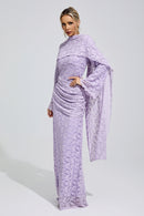 Zunareth Purple Lace Fishtail Bodycon Maxi Dress