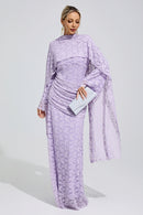 Zunareth Purple Lace Fishtail Bodycon Maxi Dress