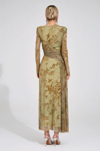 Yarune Green Printed Maxi Dress
