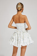 Xyphira Floral Cake Tutu Mini Dress In White