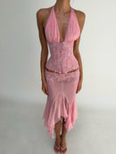 Vaylen Lace Ruffled Skirt Set