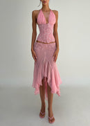 Vaylen Lace Ruffled Skirt Set