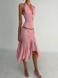 Vaylen Lace Ruffled Skirt Set