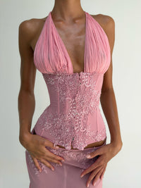 Vaylen Lace Ruffled Skirt Set