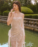Falenor Sequin Mermaid Wedding Maxi Dress