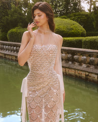 Falenor Sequin Mermaid Wedding Maxi Dress