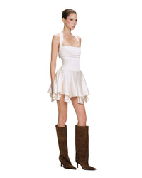 Belric Halter-Neck Mini Dress In White