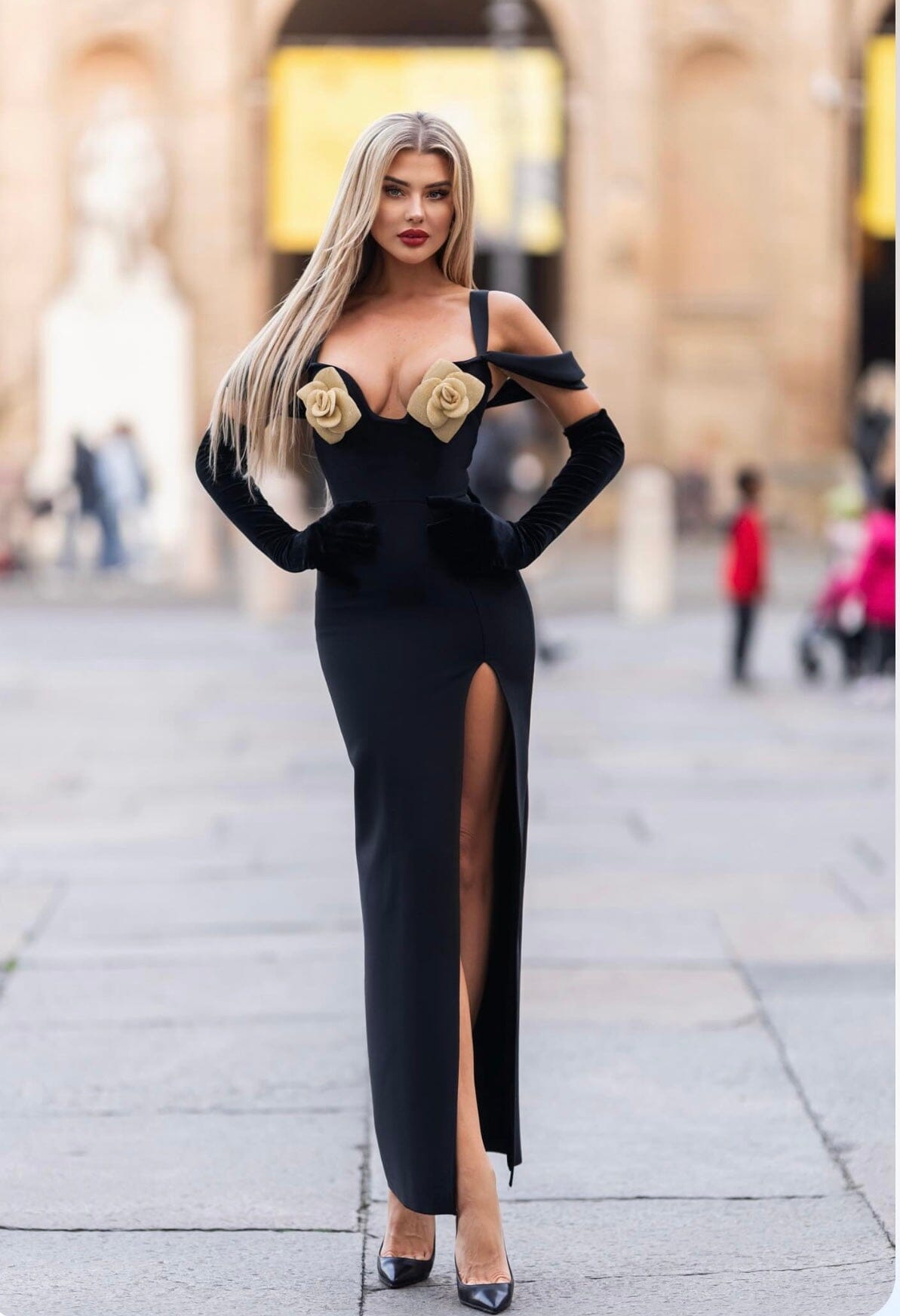 Patsy Flowers Midi Bandage Dress