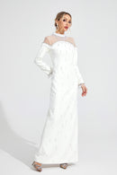 Draevor White Pearl Maxi Dress