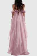 Nytheron Strapless Balloon Maxi Dress In Pink