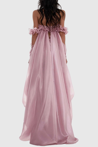 Nytheron Strapless Balloon Maxi Dress In Pink