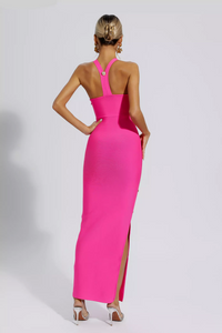 Sydney Button Embellished Bandage Dress In Pink