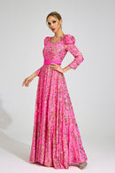 Xyrisza Rose Red Sequin Maxi Dress