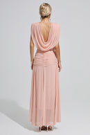Fredrica Pink Sleeveless Ruched Maxi Dress