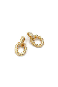 Grain Spiral Golden Earrings