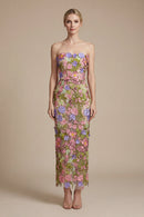 Wyral Floral Strapless Ankle Dress